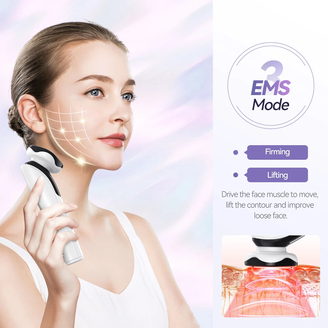 GlowUp EMS Face Massager: Lift, Tone & Glow! 💖 Microcurrent | Hot Compress | Deep Clean | Vibration