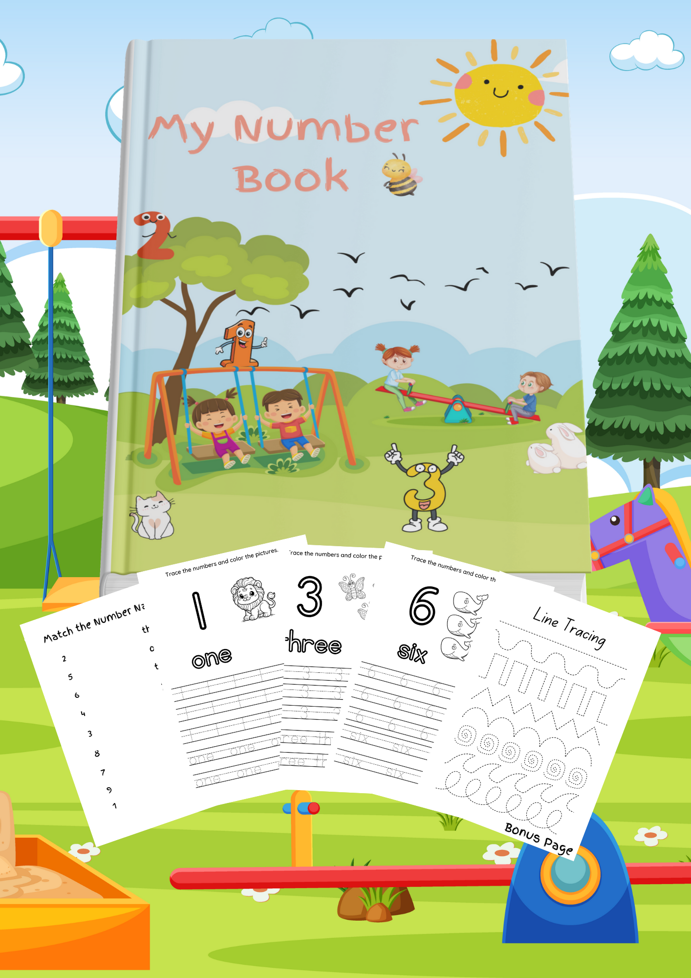 Digital Print - children number activity book