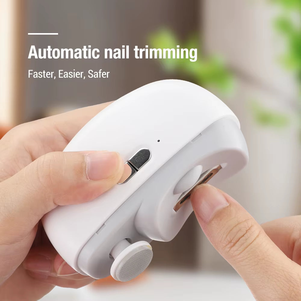 USB Automatic Electric Nail Clipper with Cleaning Brush Nail Trimmer Grinder Polisher Fingernail Cutter Manicure Pedicure Tools